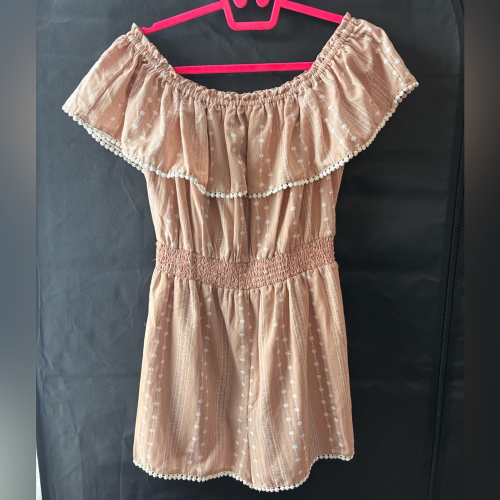 Pink Lily Floral Boho Smock Waist Romper - Picture 8 of 9